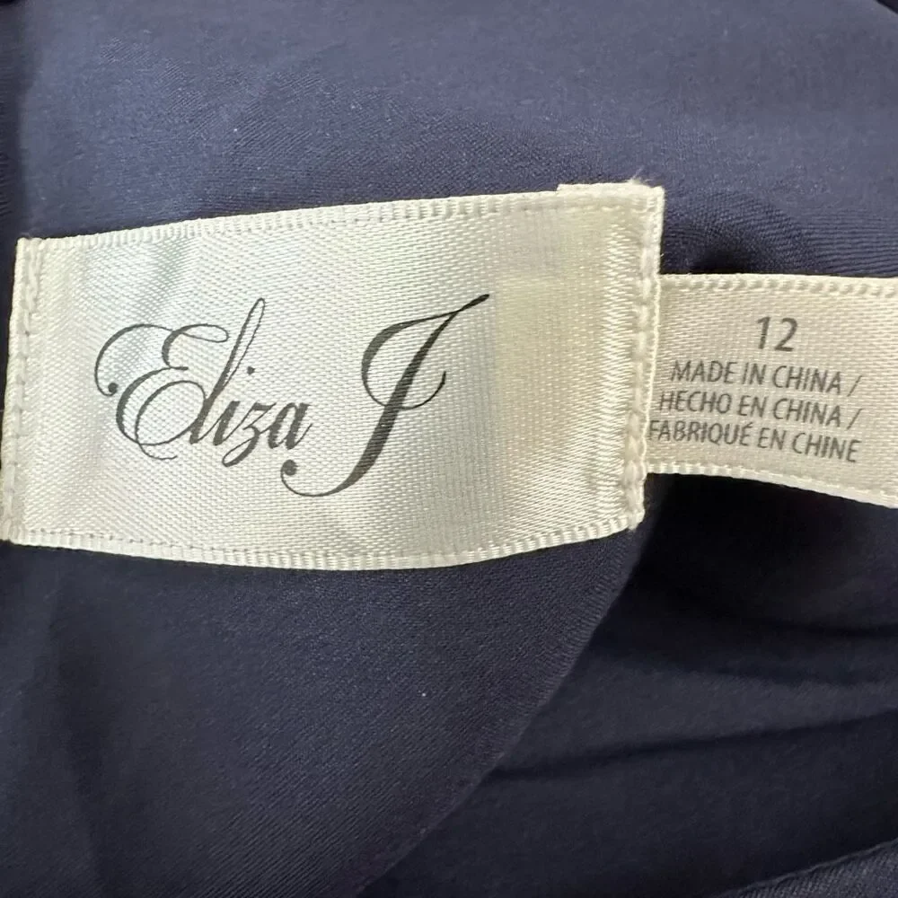 Eliza J Ruffle Front Gown Navy size 12 - Picture 11 of 12